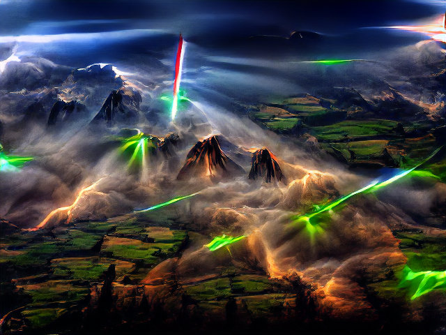 Flock of sheep, with lasers